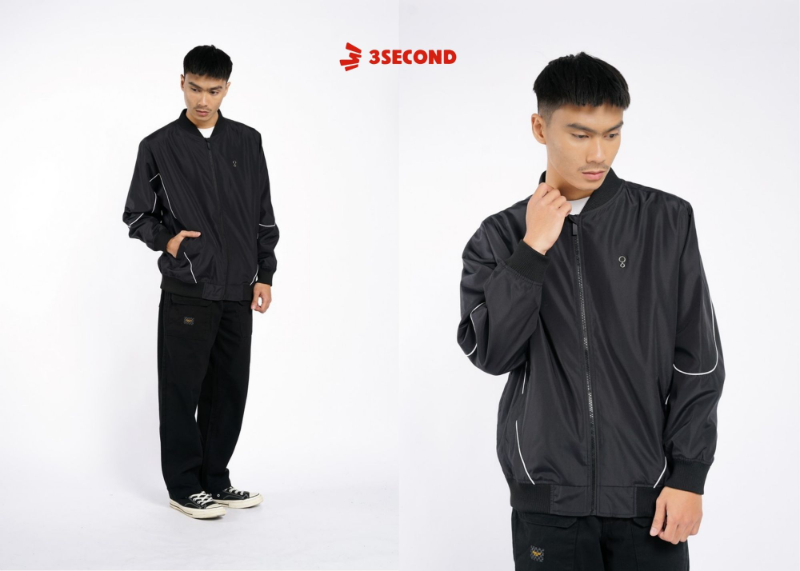 Jaket Bomber Hitam Pria